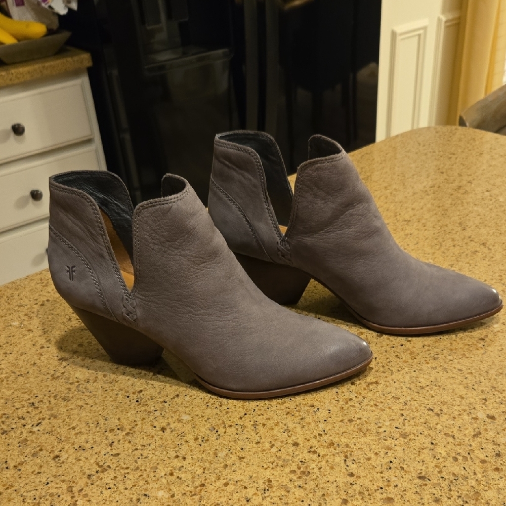 Frye Gray Reina Ankle Boots